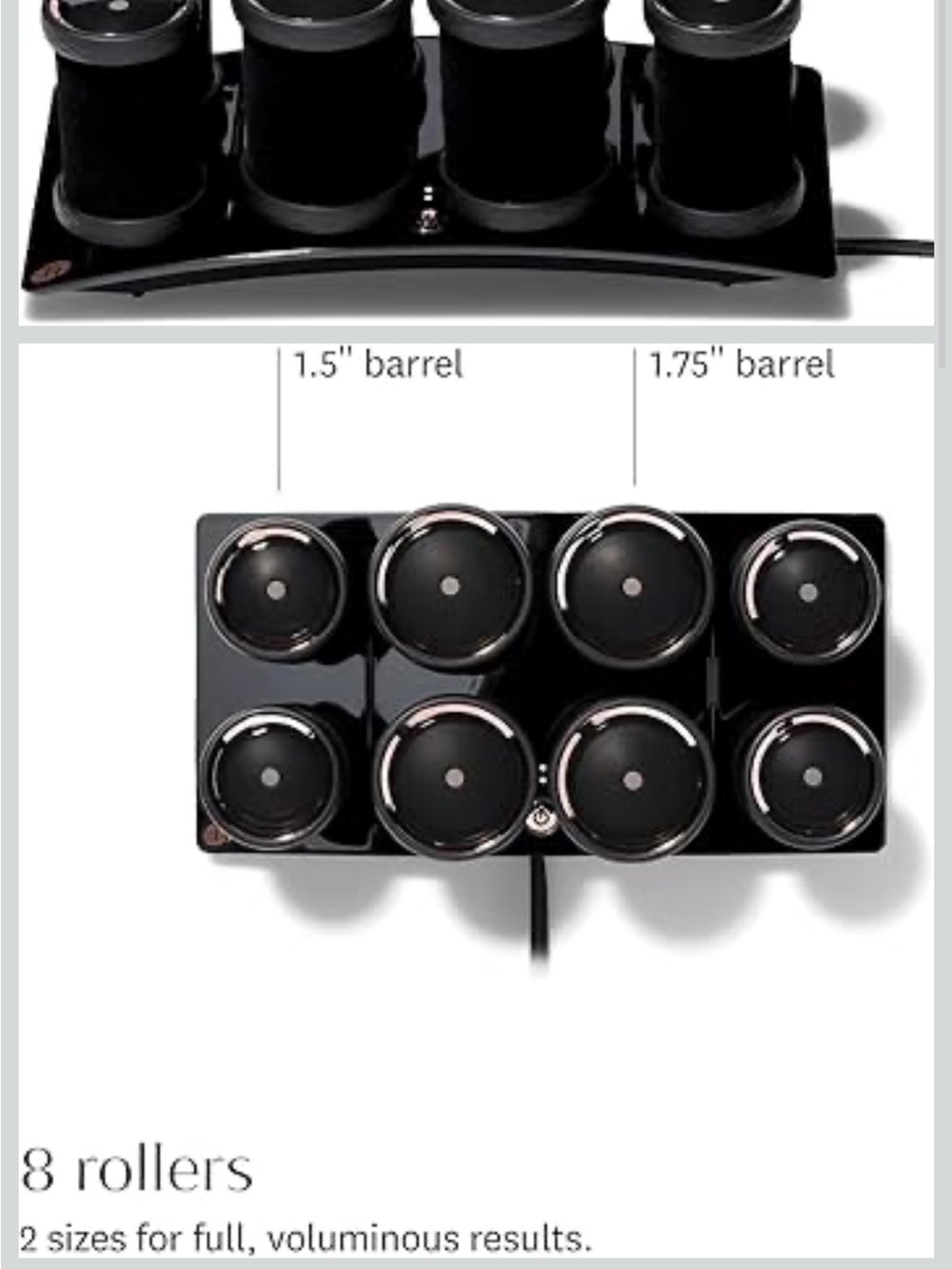8-Roller Heated Hair Curlers Set - Black